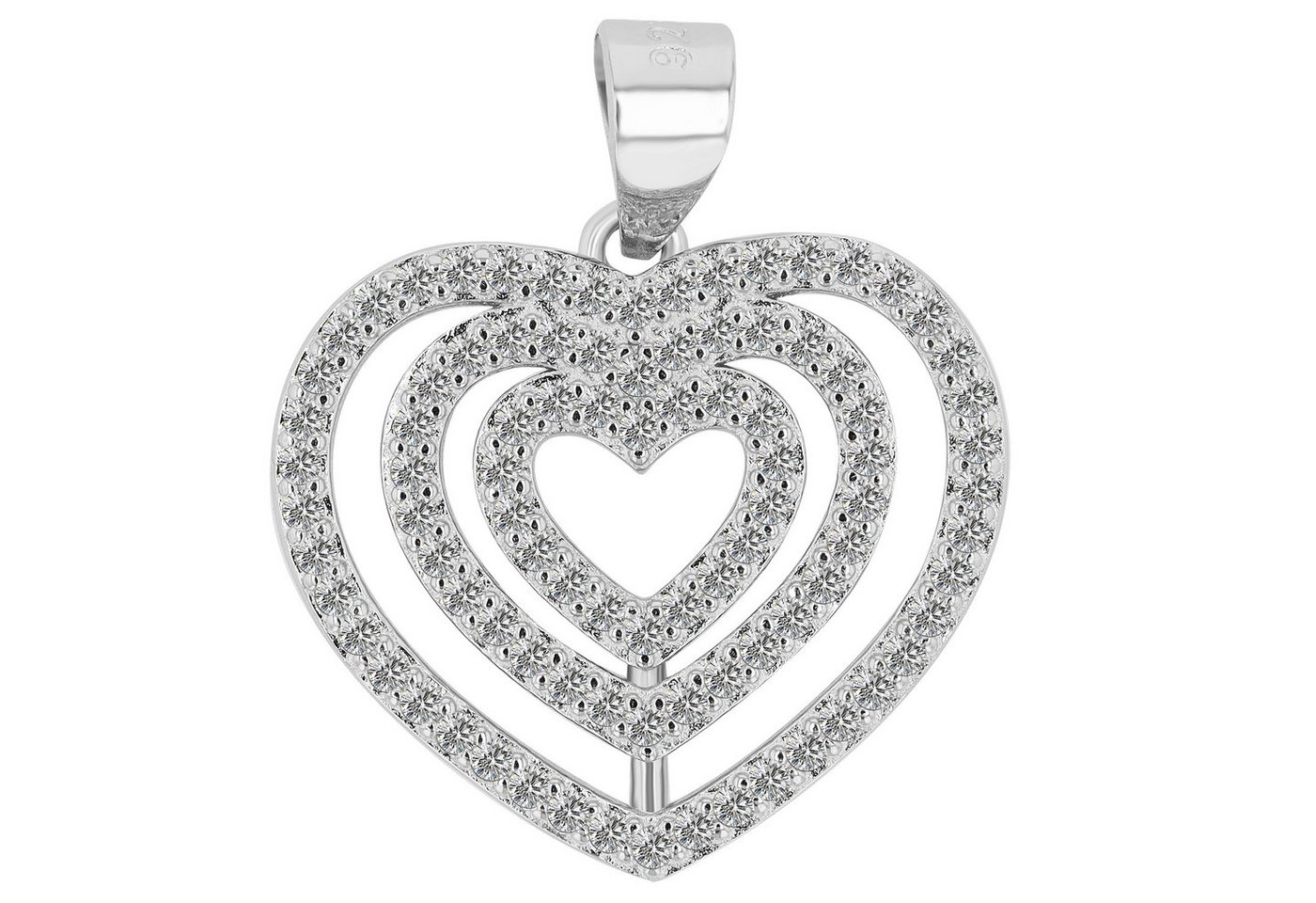 Adelia´s Kettenanhänger Neuheit 2025 - stilvoller Herz Anhänger aus 925 Sterling Silber von Adelia´s