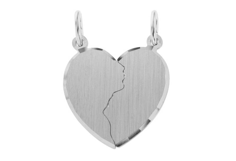 Adelia´s Kettenanhänger trendiger Herz Anhänger aus 925 Sterling Silber von Adelia´s