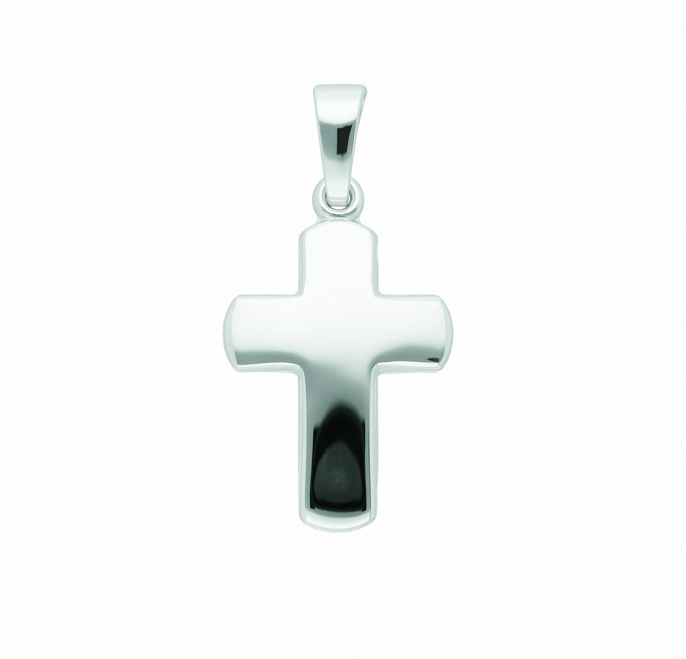 Adelia´s Kreuzkette Halskette - 585 Weißgold Kreuzkette mit Kreuz Anhänger aus, Schmuckset mit bis 45 cm stufenlos verstellbarer 925 Silber Halskette von Adelia´s