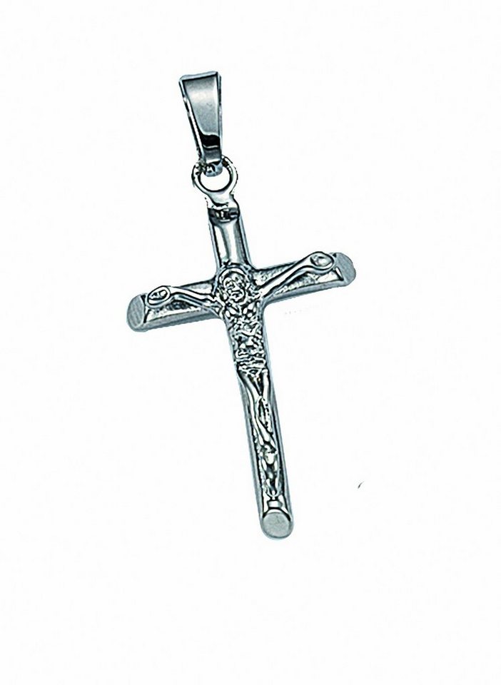 Adelia´s Kreuzkette Halskette - Herren Edelstahl Kreuzkette mit Kreuz Anhänger aus, Schmuckset mit bis 45 cm stufenlos verstellbarer 925 Silber Halskette von Adelia´s
