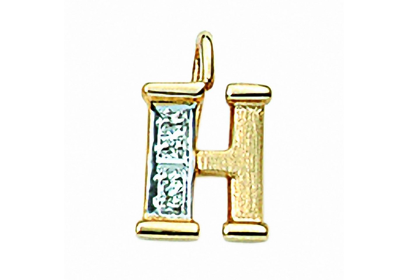 Adelia´s Namenskette Halskette - Namenskette mit Buchstabenanhänger H mit Diamant aus, Schmuckset mit bis 45 cm stufenlos verstellbarer 925 Silber Halskette von Adelia´s