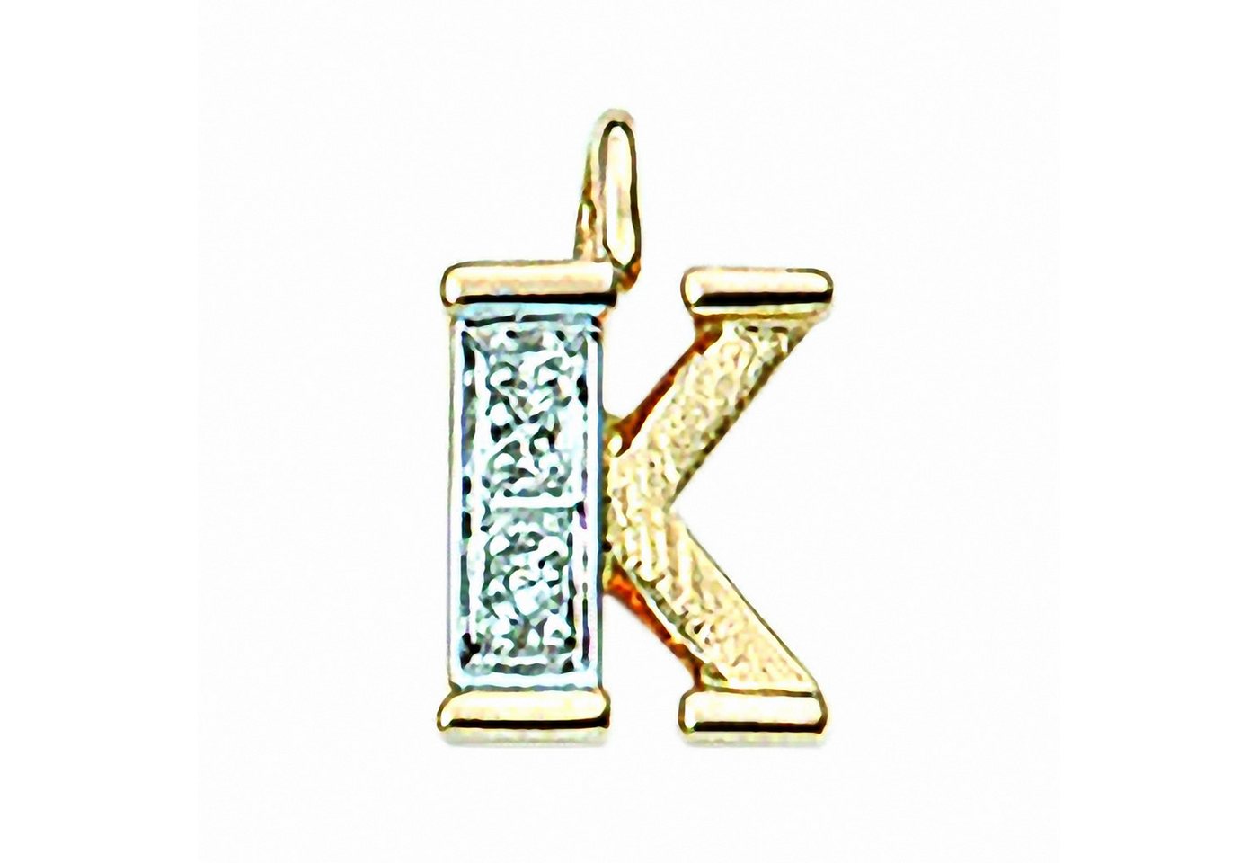 Adelia´s Namenskette Halskette - Namenskette mit Buchstabenanhänger K mit Diamant aus, Schmuckset mit bis 45 cm stufenlos verstellbarer 925 Silber Halskette von Adelia´s