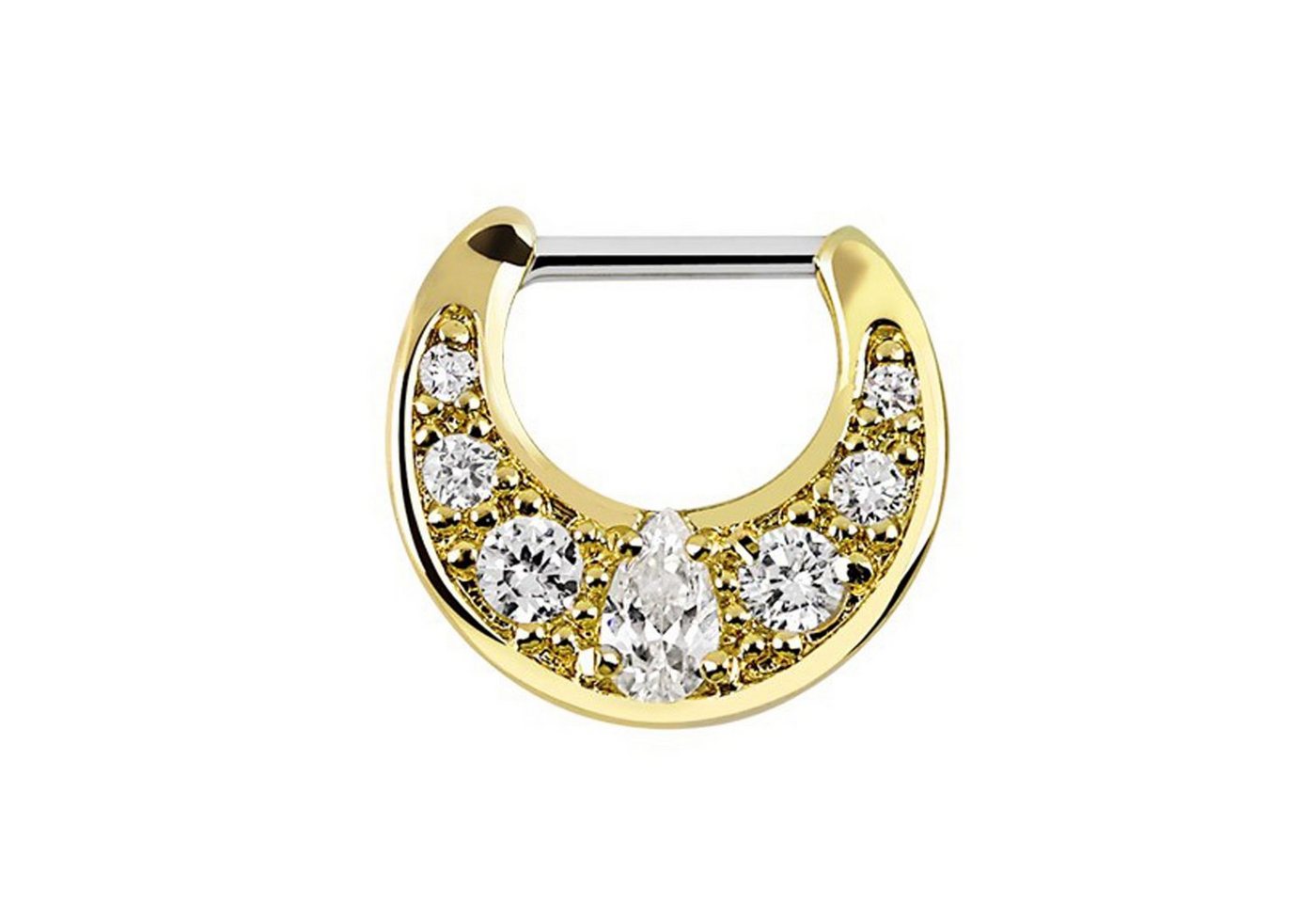 Adelia´s Nasenpiercing Piercing  Nasenpiercing, Septum Clicker aus Pewter, 18kt. Gold beschichtet von Adelia´s