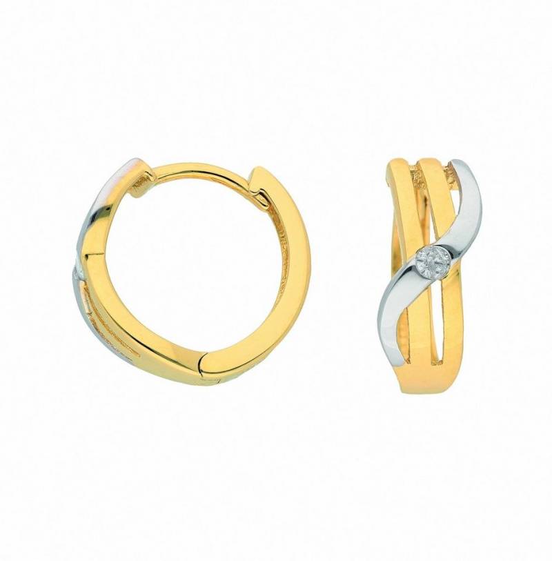 Adelia´s Paar Creolen Damen 333 Gold Ohrringe Creolen mit Zirkonia, mit Zirkonia Goldschmuck für Damen von Adelia´s