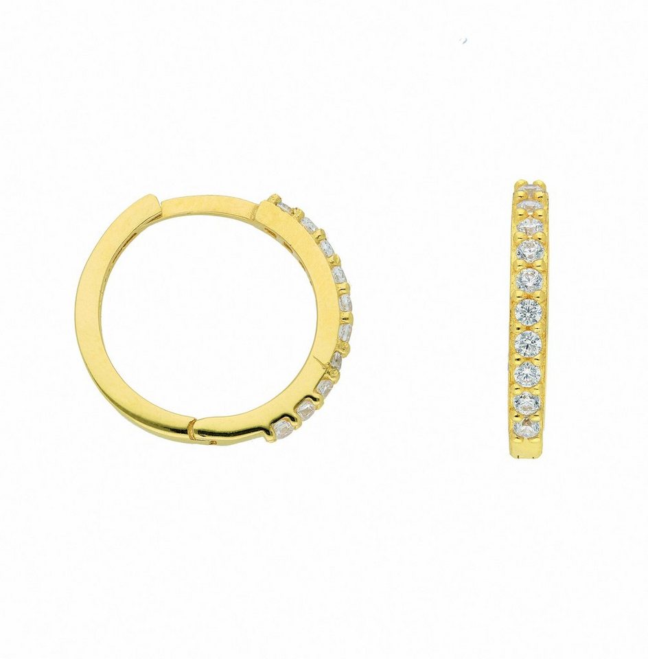 Adelia´s Paar Creolen Damen 333 Gold Ohrringe Creolen mit Zirkonia, mit Zirkonia Goldschmuck für Damen von Adelia´s