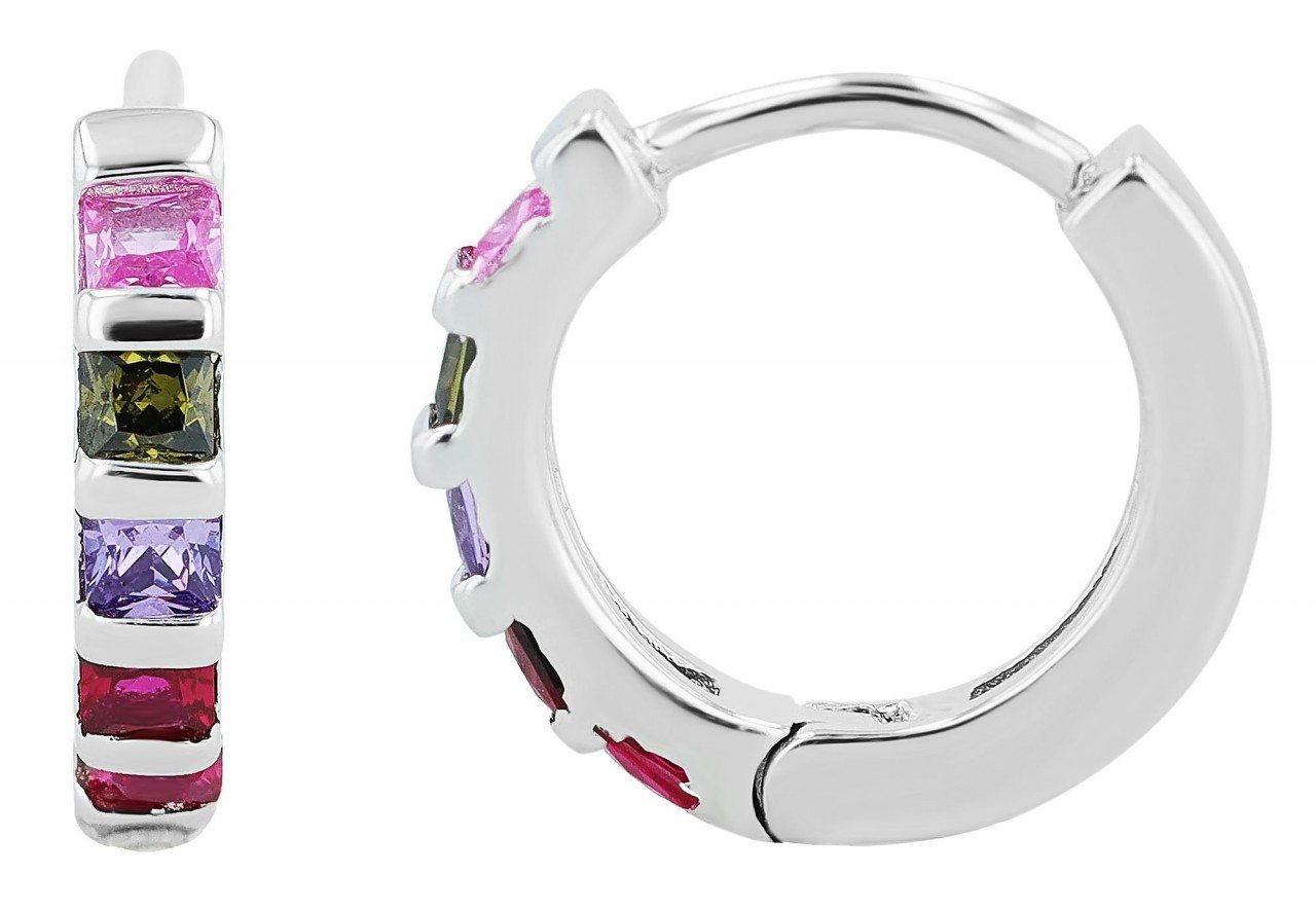 Adelia´s Paar Creolen Damen Creolen aus 925 Sterling Silber und Zirkonia Ø 10 mm von Adelia´s