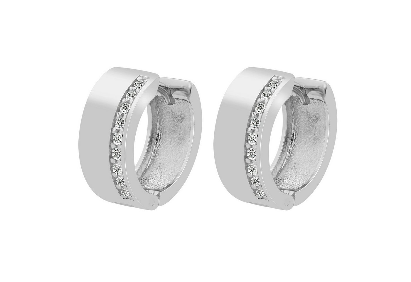 Adelia´s Paar Creolen Damen Creolen aus 925 Sterling Silber und Zirkonia Ø 12 mm von Adelia´s
