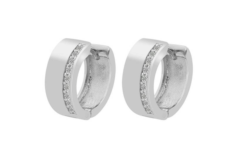 Adelia´s Paar Creolen Damen Creolen aus 925 Sterling Silber und Zirkonia Ø 12 mm von Adelia´s