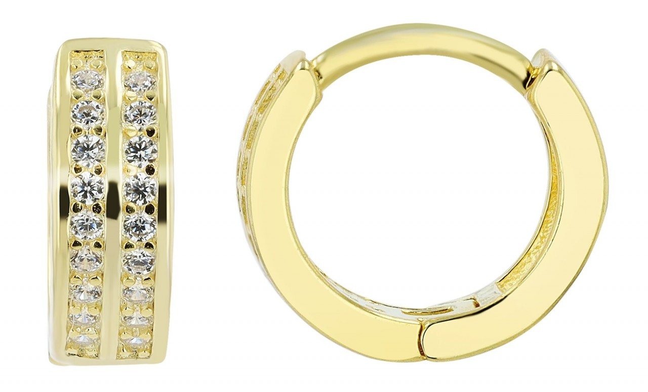 Adelia´s Paar Creolen Damen Creolen aus 925 Sterling Silber und Zirkonia Ø 8 mm von Adelia´s