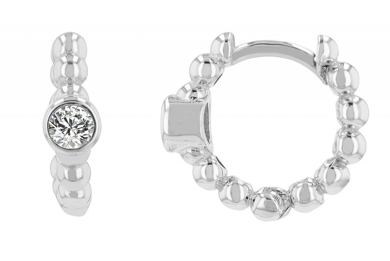Adelia´s Paar Creolen Damen Creolen aus 925 Sterling Silber und Zirkonia Ø 9 mm von Adelia´s