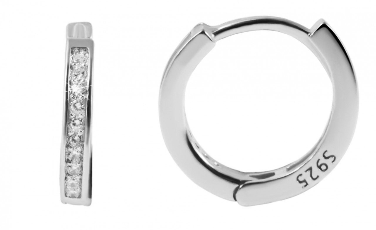 Adelia´s Paar Creolen Damen Creolen aus 925 Sterling Silber und Zirkonia Ø 9 mm von Adelia´s