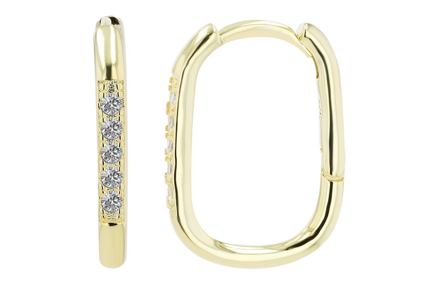 Adelia´s Paar Creolen Damen Creolen aus 925 Sterling Silber und Zirkonia von Adelia´s