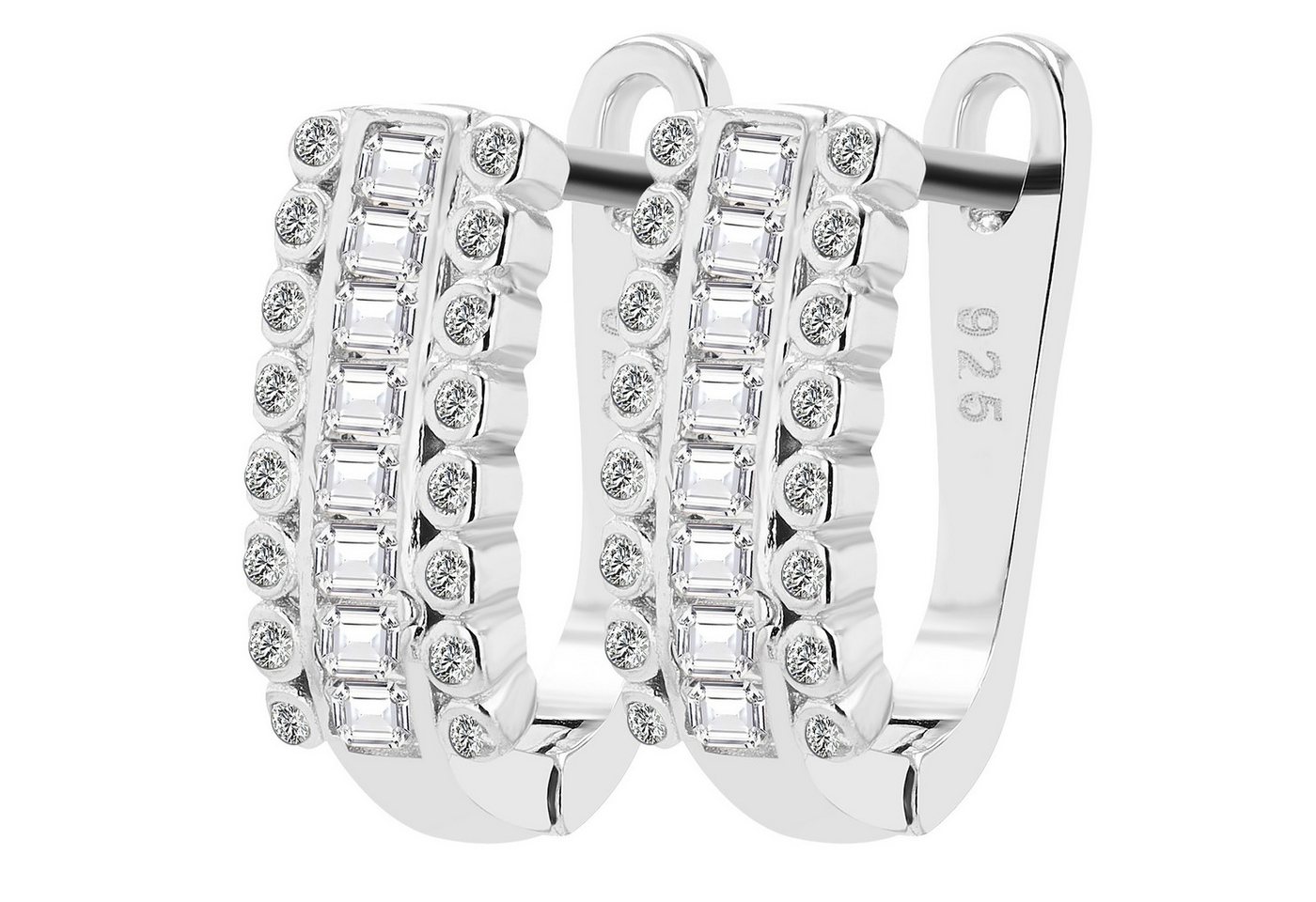 Adelia´s Paar Creolen Damen Creolen aus 925 Sterling Silber und Zirkonia von Adelia´s