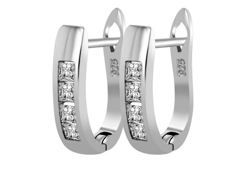 Adelia´s Paar Creolen Damen Creolen aus 925 Sterling Silber und Zirkonia von Adelia´s