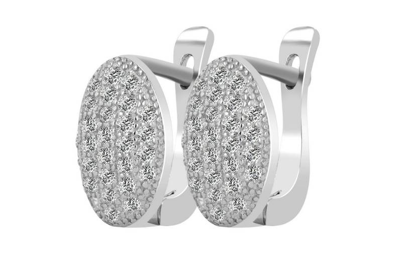 Adelia´s Paar Creolen Damen Creolen aus 925 Sterling Silber und Zirkonia von Adelia´s