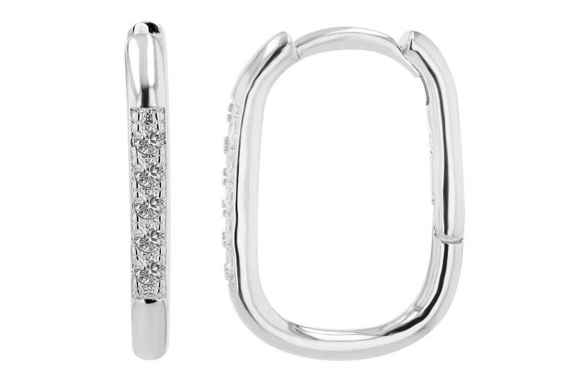 Adelia´s Paar Creolen Damen Creolen aus 925 Sterling Silber und Zirkonia von Adelia´s