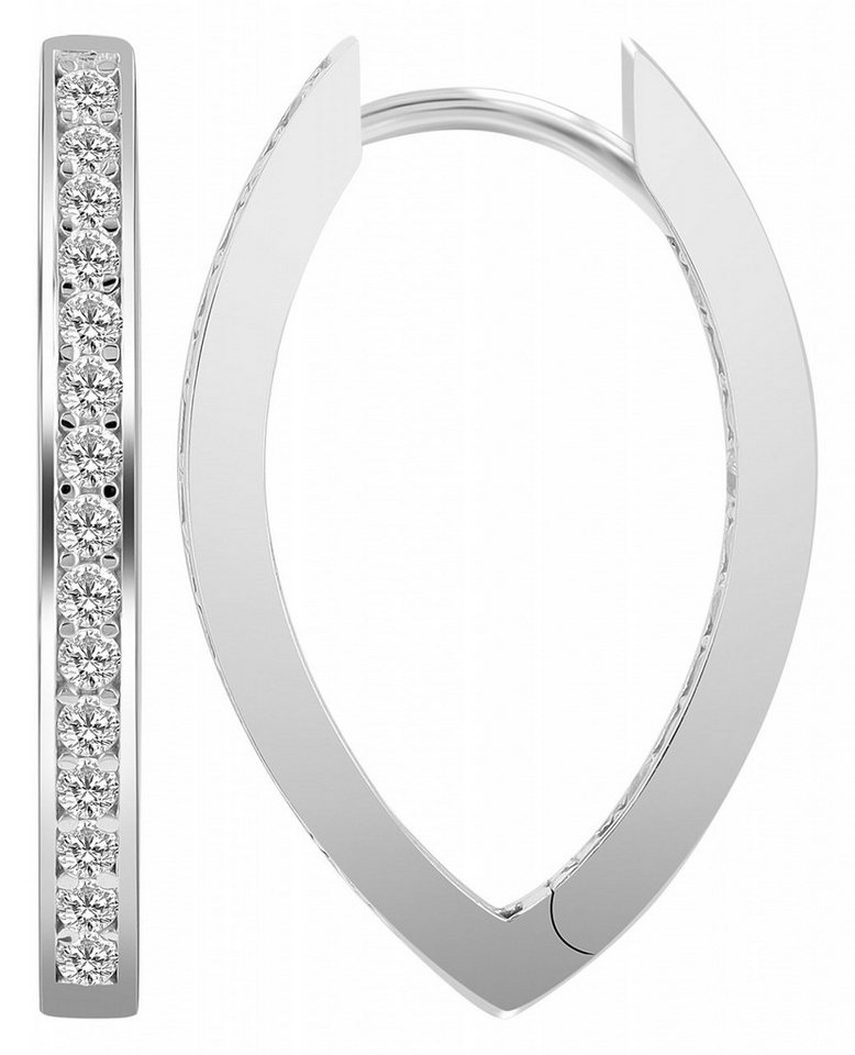 Adelia´s Paar Creolen Damen Creolen aus 925 Sterling Silber und Zirkonia von Adelia´s