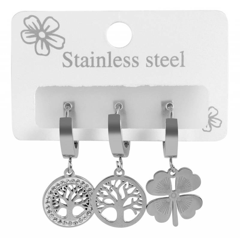 Adelia´s Paar Creolen Damen Creolen aus Edelstahl mit Baum des Lebens - - Ø 5 mm von Adelia´s