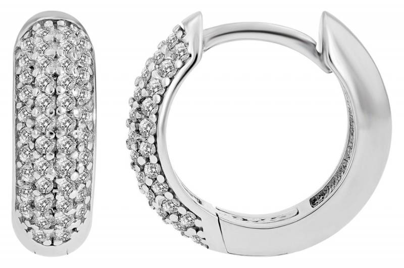 Adelia´s Paar Creolen Damen Creolen aus poliertem 925 Sterling Silber Ø 11 mm von Adelia´s