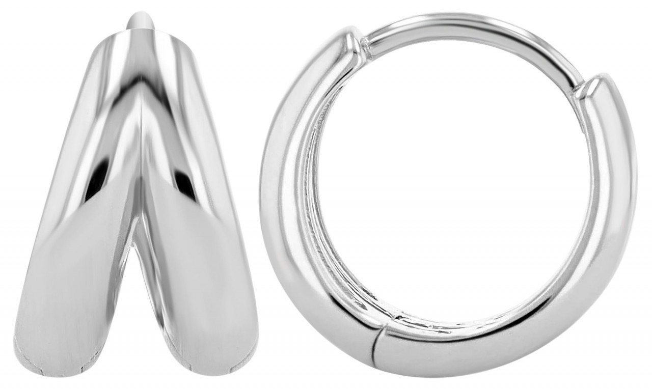 Adelia´s Paar Creolen Damen Creolen aus poliertem 925 Sterling Silber Ø 13 mm von Adelia´s