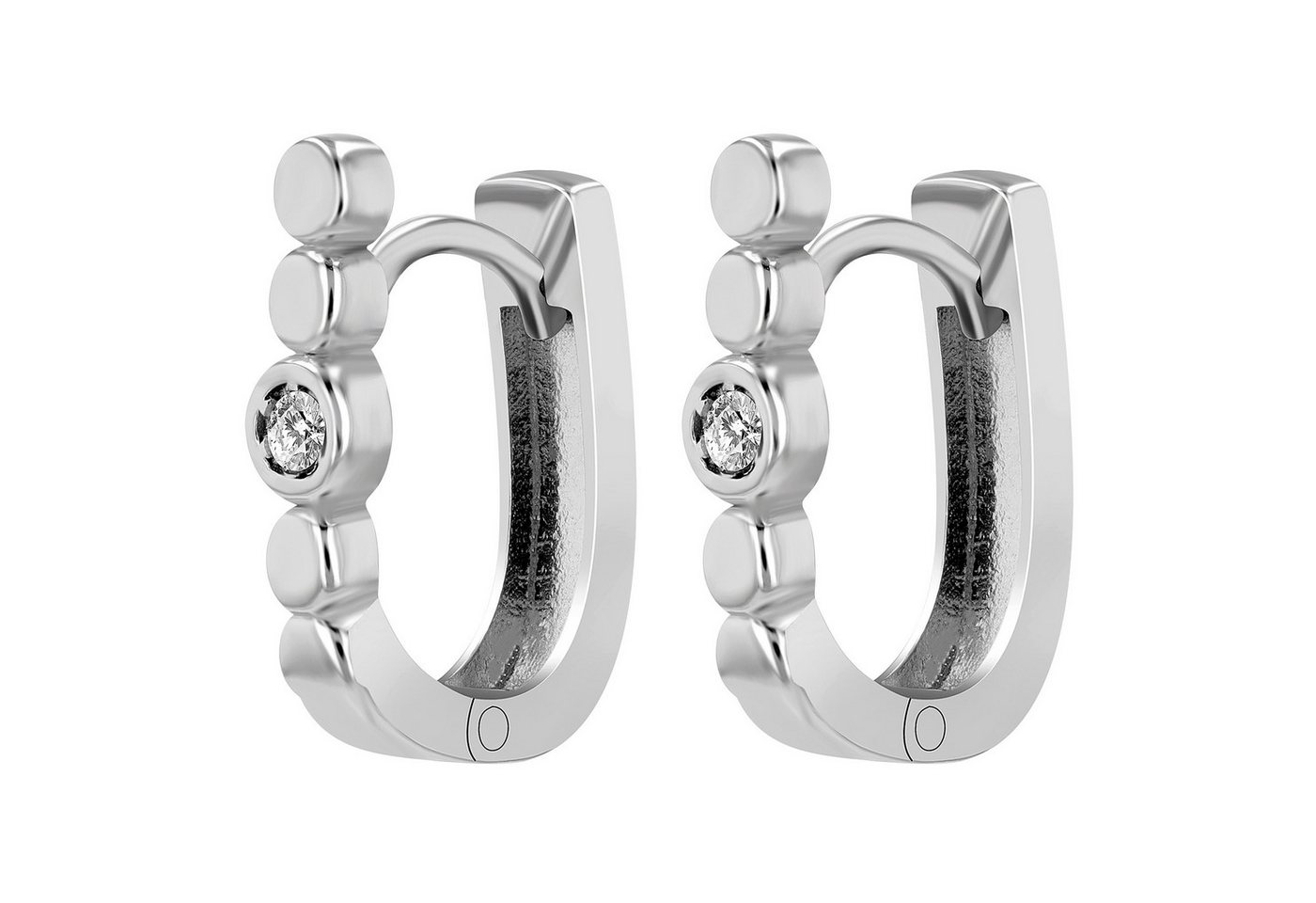 Adelia´s Paar Creolen Damen Creolen aus poliertem 925 Sterling Silber und Zirkonia von Adelia´s