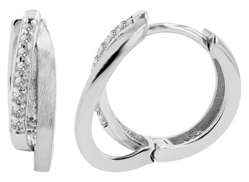 Adelia´s Paar Creolen Damen Creolen aus rhodiniertem 925 Sterling Silber Ø 11 mm von Adelia´s