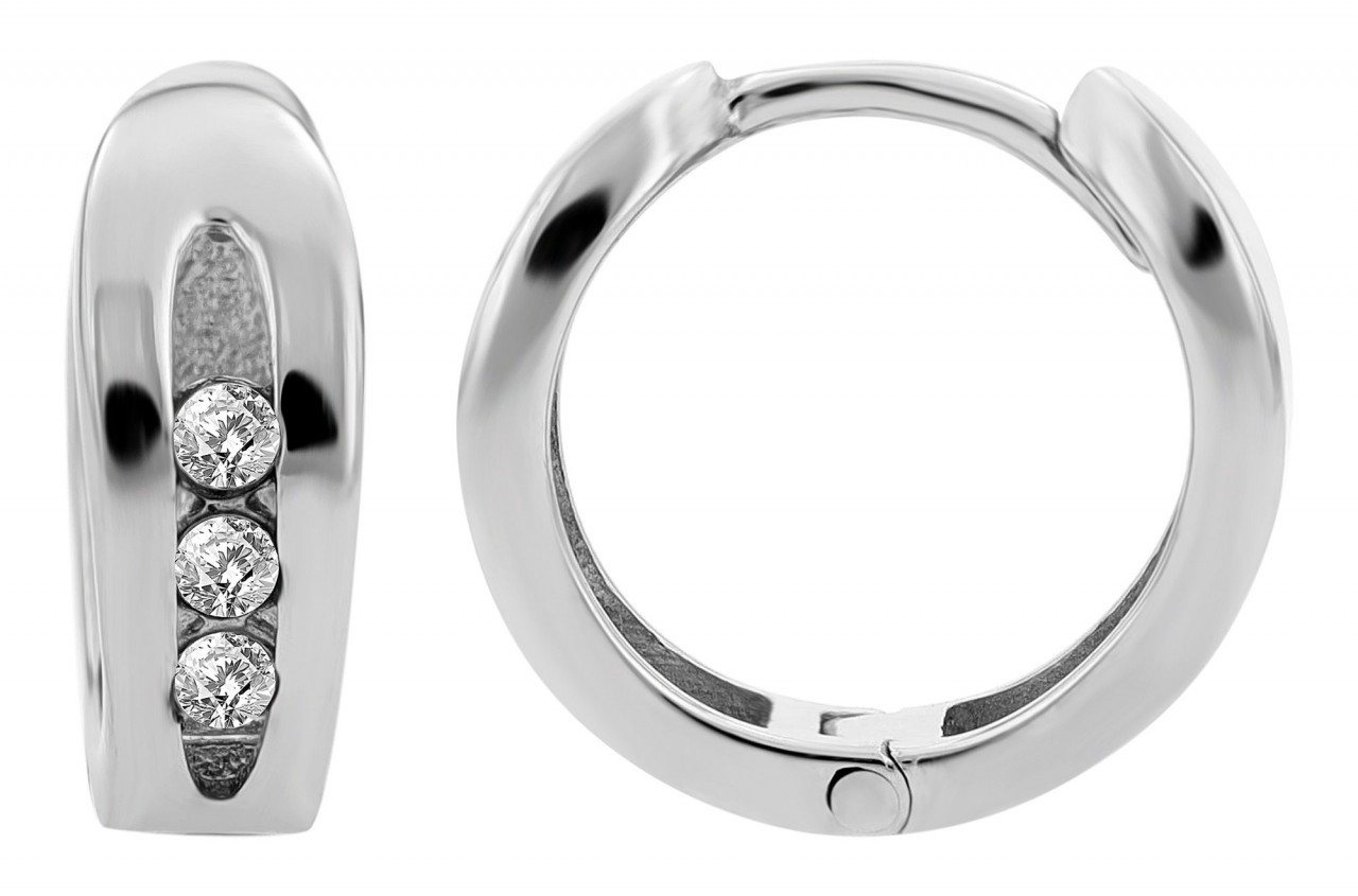 Adelia´s Paar Creolen Damen Creolen aus rhodiniertem 925 Sterling Silber Ø 11 mm von Adelia´s