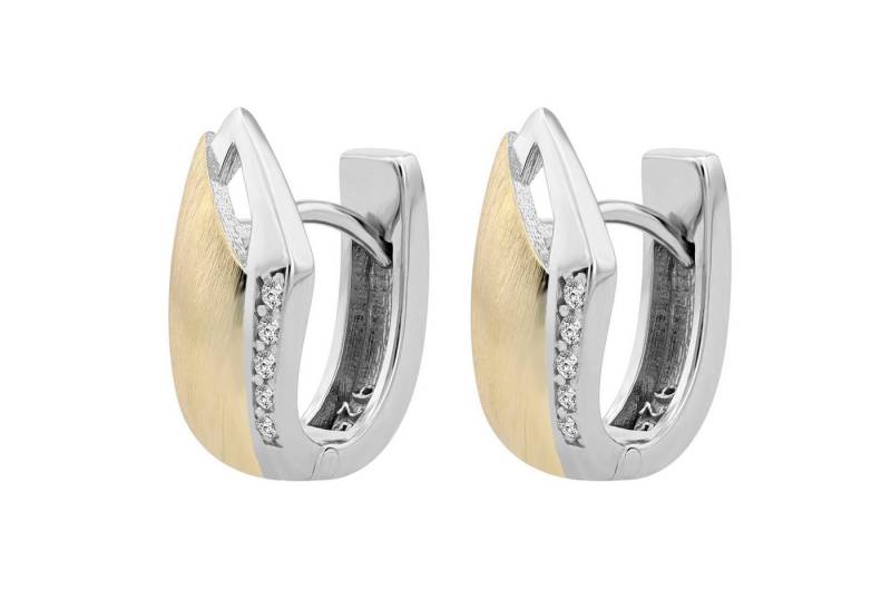 Adelia´s Paar Creolen Damen Creolen aus rhodiniertem 925 Sterling Silber und Zirkonia von Adelia´s