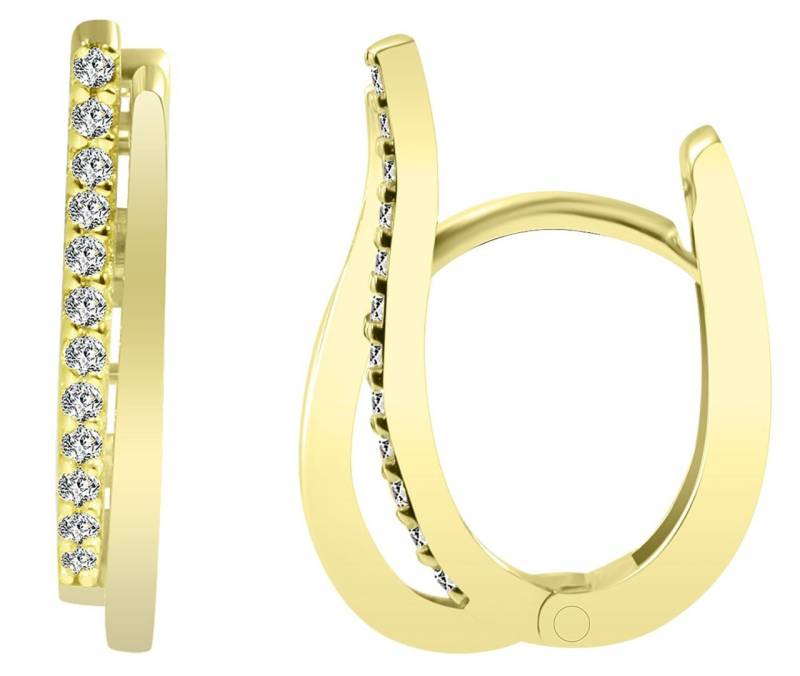 Adelia´s Paar Creolen Neuheit 2025 - Damen Creolen aus poliertem Gold 585 und Zirkonia von Adelia´s