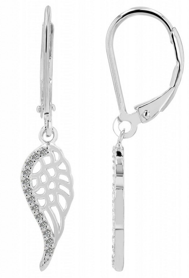 Adelia´s Paar Ohrclips Damen Ohrclips aus rhodiniertem 925 Sterling Silber und Zirkonia von Adelia´s