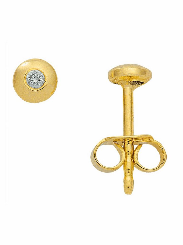Adelia´s Paar Ohrhänger, 585 Gold mit Diamant / Brillant Goldschmuck für Damen von Adelia´s