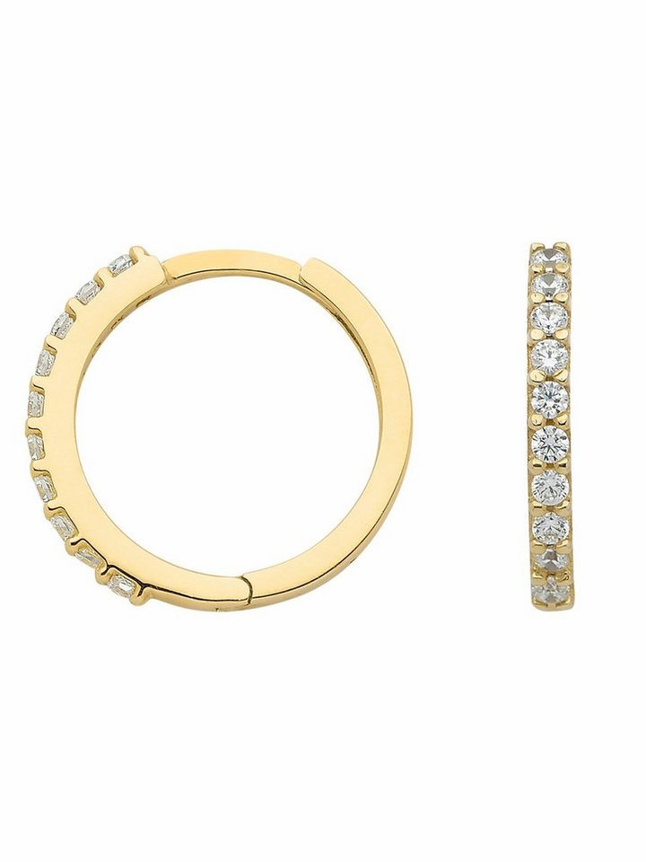 Adelia´s Paar Ohrhänger 1 Paar 333 Gold Ohrringe / Creolen mit Zirkonia, 333 Gold mit Zirkonia Goldschmuck für Damen von Adelia´s