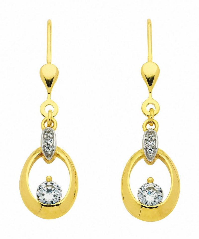 Adelia´s Paar Ohrhänger 1 Paar 333 Gold Ohrringe / Ohrhänger mit Zirkonia, 333 Gold mit Zirkonia Goldschmuck für Damen von Adelia´s