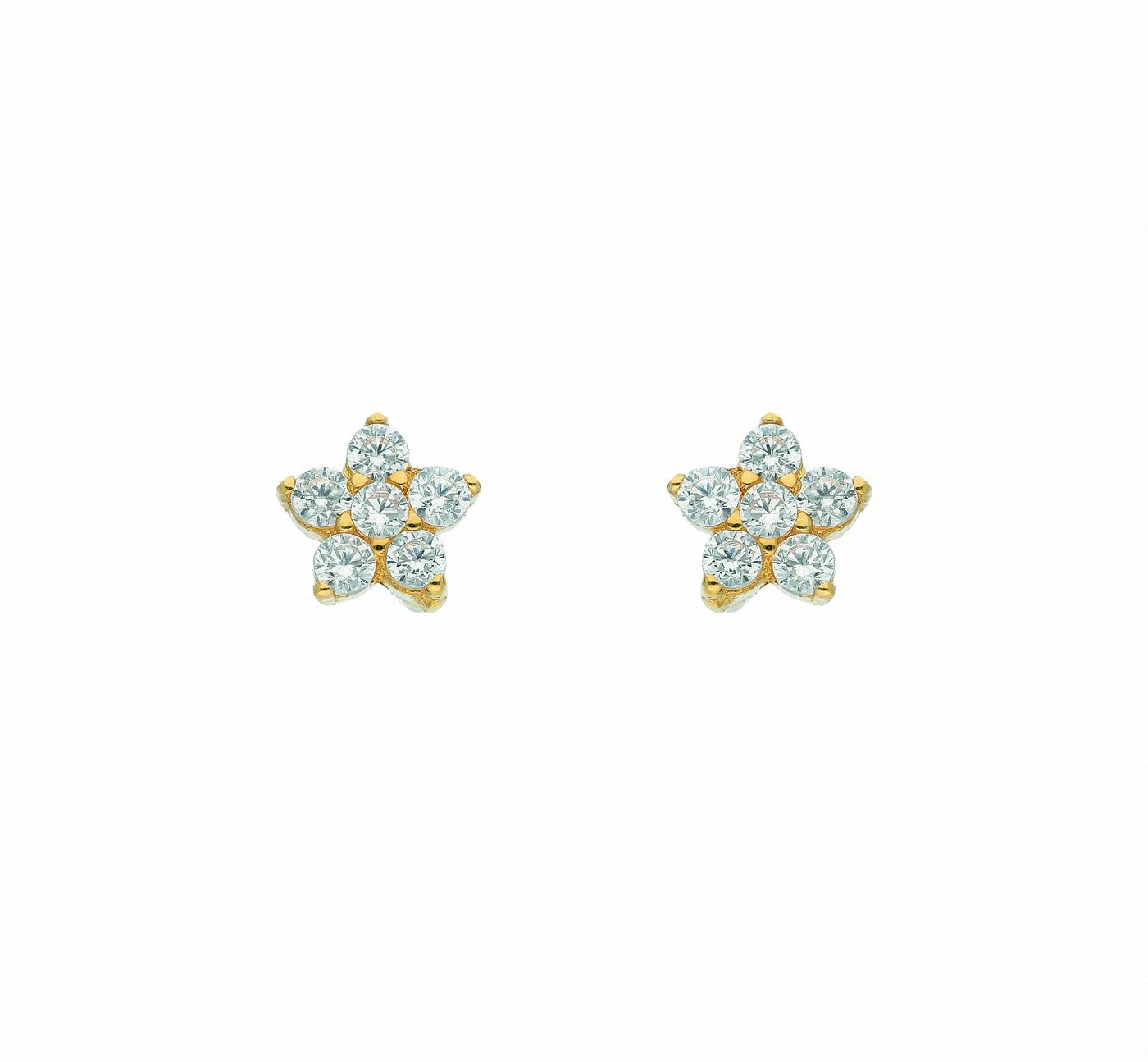 Adelia´s Paar Ohrhänger 1 Paar 333 Gold Ohrringe / Ohrstecker Blüte mit Zirkonia, mit Zirkonia Goldschmuck für Damen von Adelia´s
