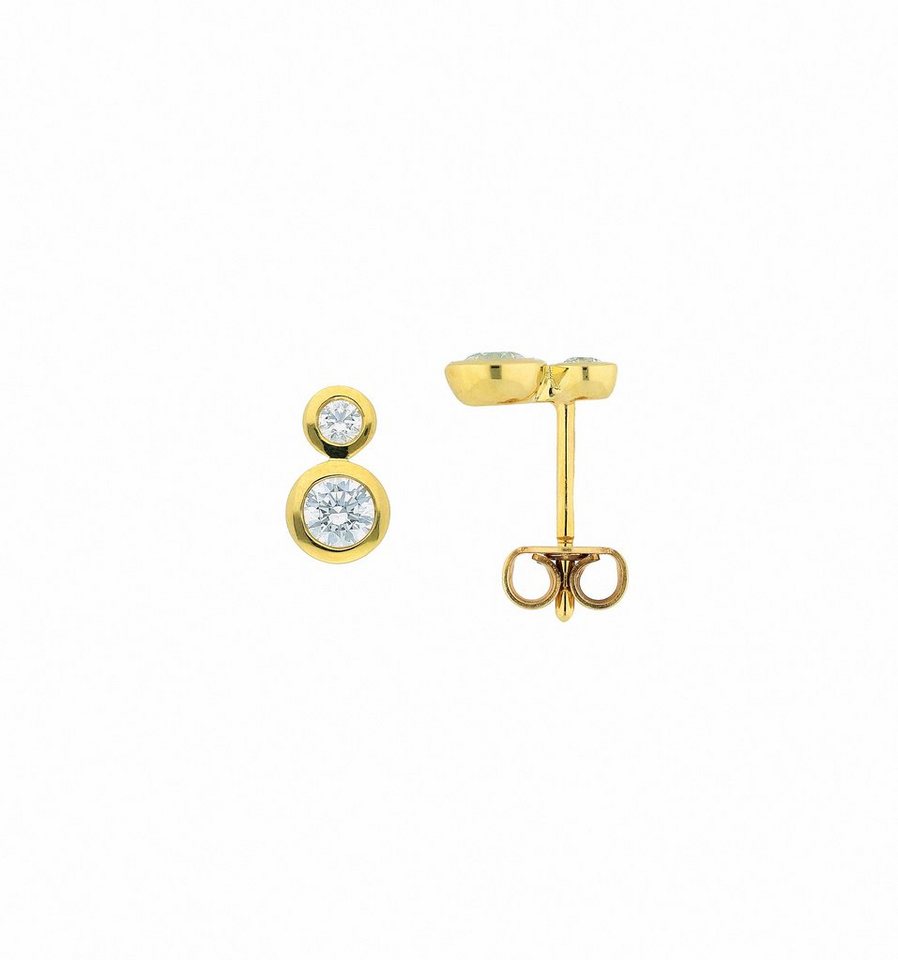 Adelia´s Paar Ohrhänger 1 Paar 333 Gold Ohrringe / Ohrstecker mit Zirkonia, mit Zirkonia Goldschmuck für Damen von Adelia´s