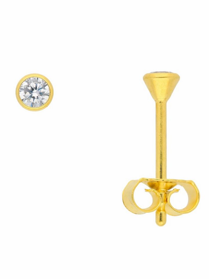 Adelia´s Paar Ohrhänger 1 Paar 333 Gold Ohrringe / Ohrstecker mit Zirkonia Ø 3 mm, 333 Gold mit Zirkonia Goldschmuck für Damen von Adelia´s