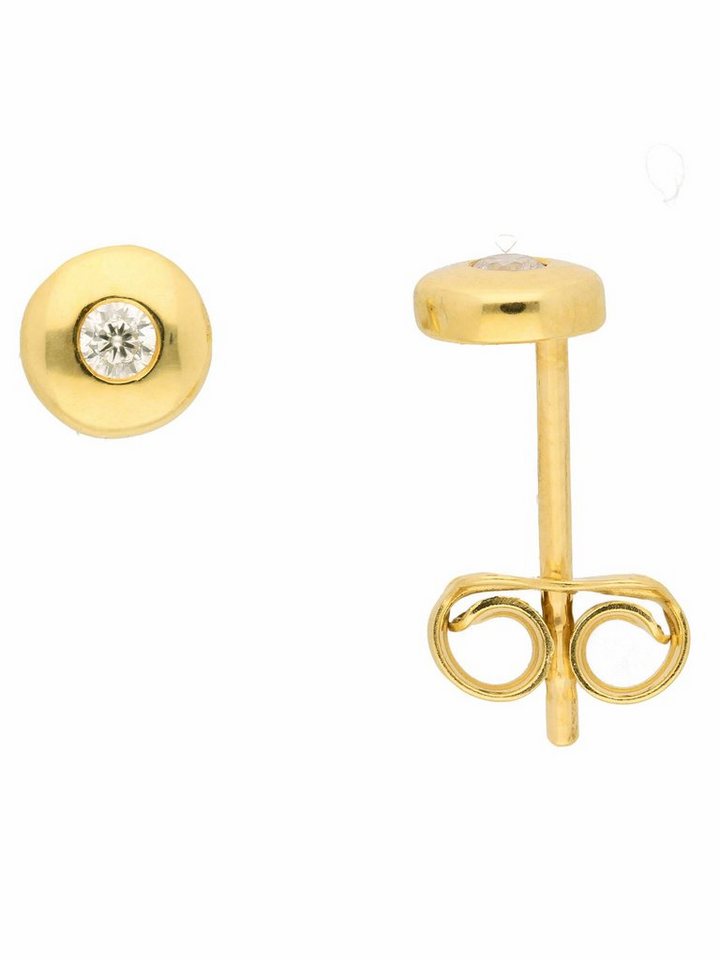 Adelia´s Paar Ohrhänger 1 Paar 333 Gold Ohrringe / Ohrstecker mit Zirkonia Ø 5 mm, 333 Gold mit Zirkonia Goldschmuck für Damen von Adelia´s