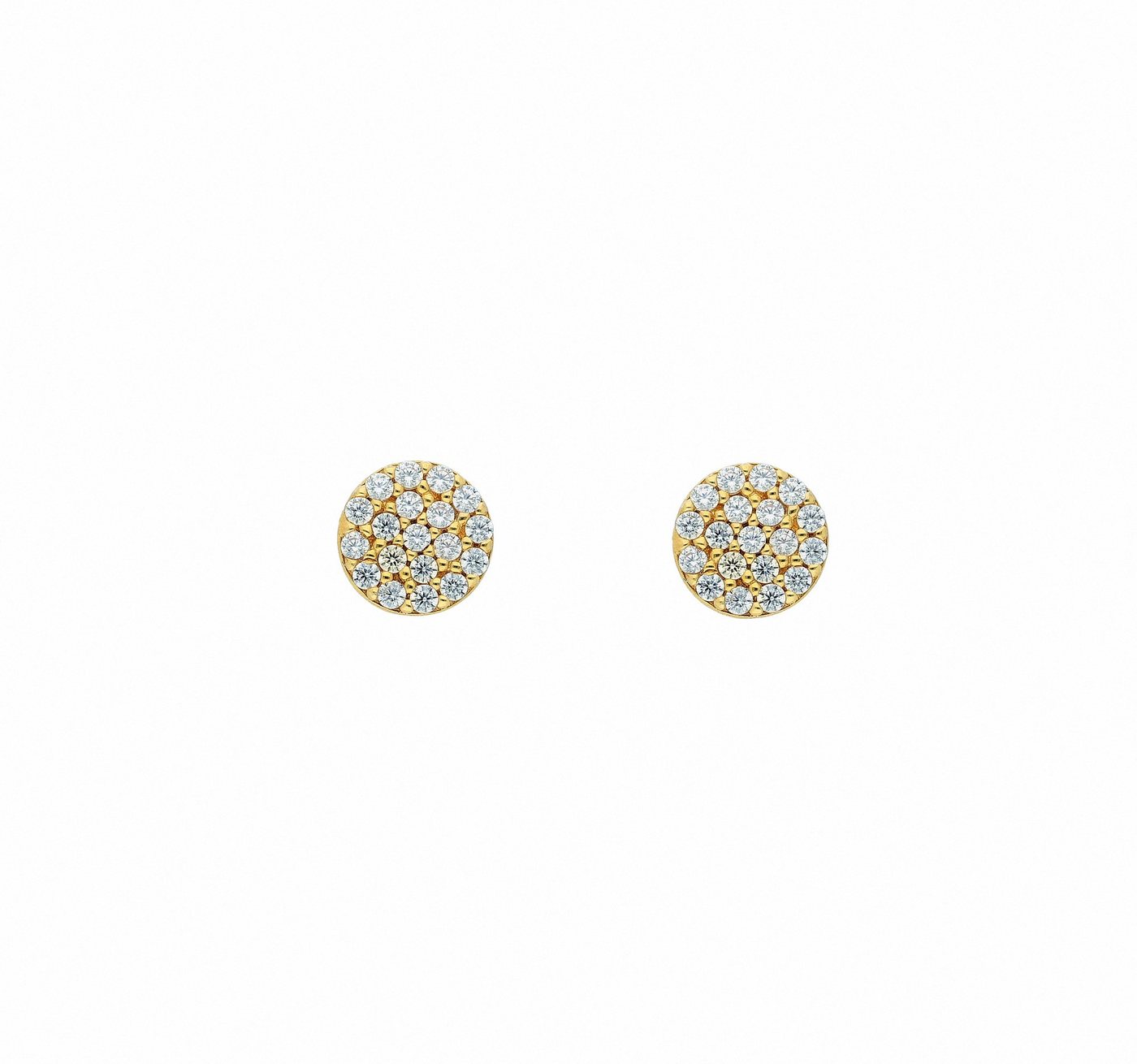 Adelia´s Paar Ohrhänger 1 Paar 333 Gold Ohrringe / Ohrstecker mit Zirkonia Ø 6 mm, mit Zirkonia Goldschmuck für Damen von Adelia´s