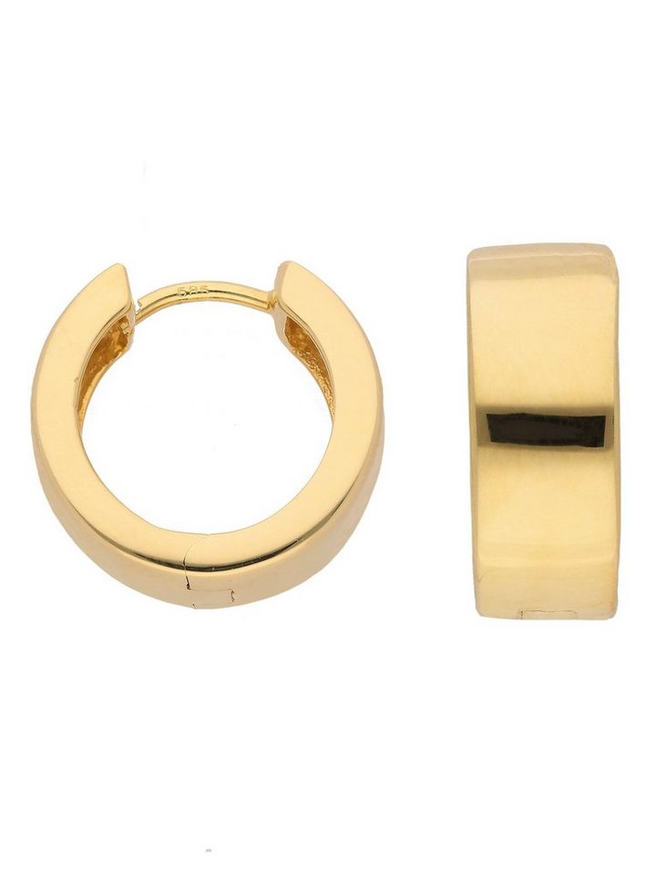 Adelia´s Paar Ohrhänger 1 Paar 585 Gold Ohrringe / Creolen Ø 15 mm, 585 Gold Goldschmuck für Damen von Adelia´s