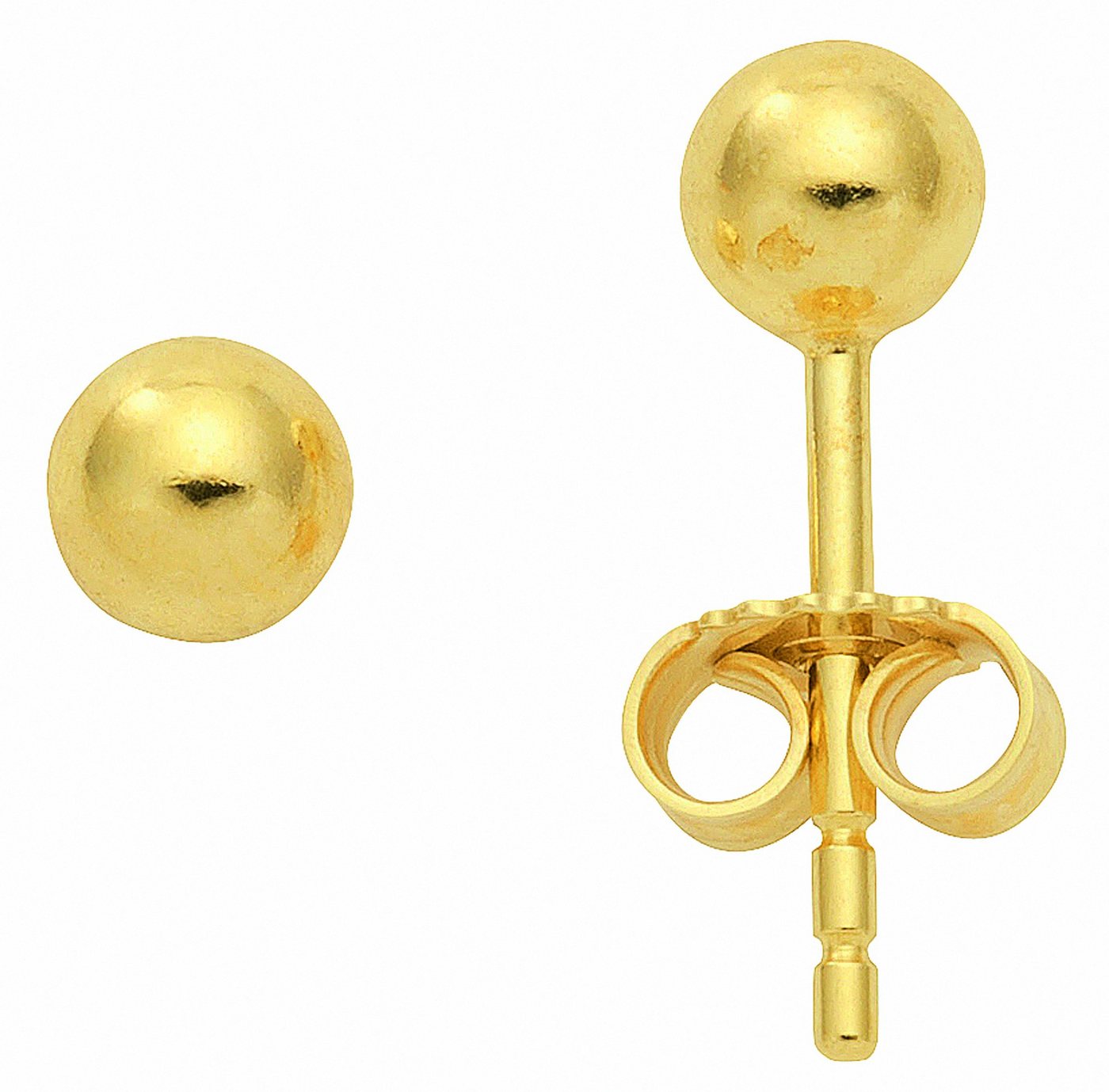 Adelia´s Paar Ohrhänger Damen Goldschmuck 1 Paar 585 Gold Ohrringe / Ohrstecker Ø 4 mm, 585 Gold Goldschmuck für Damen von Adelia´s