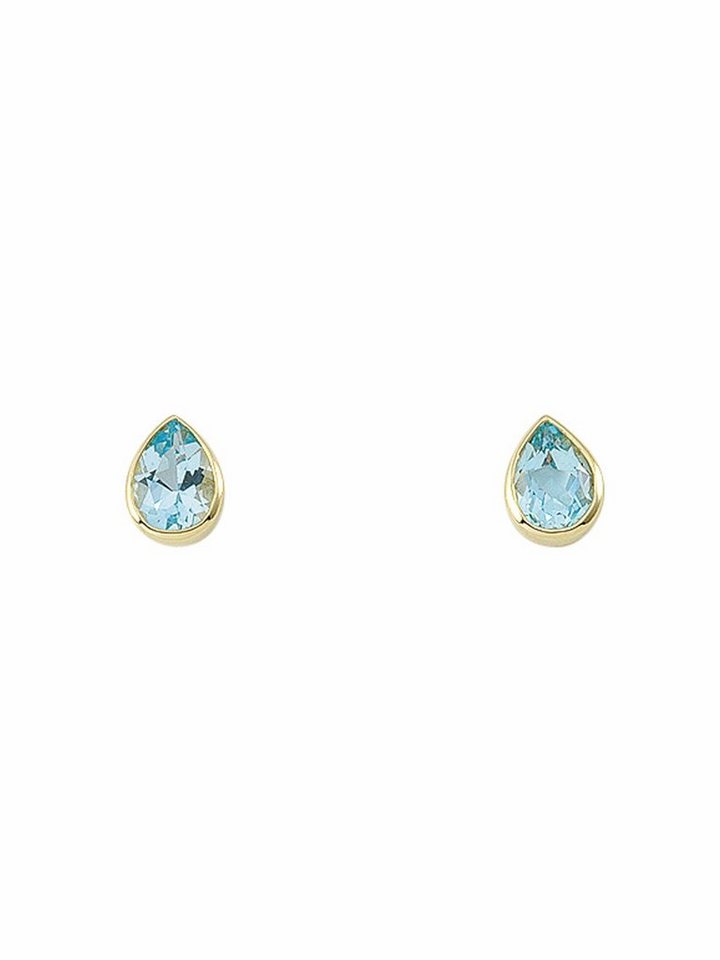 Adelia´s Paar Ohrhänger 1 Paar 585 Gold Ohrringe / Ohrstecker mit Aquamarin, 585 Gold mit Aquamarin Goldschmuck für Damen von Adelia´s