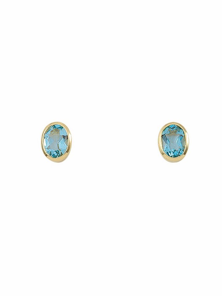 Adelia´s Paar Ohrhänger 1 Paar 585 Gold Ohrringe / Ohrstecker mit Aquamarin, 585 Gold mit Aquamarin Goldschmuck für Damen von Adelia´s