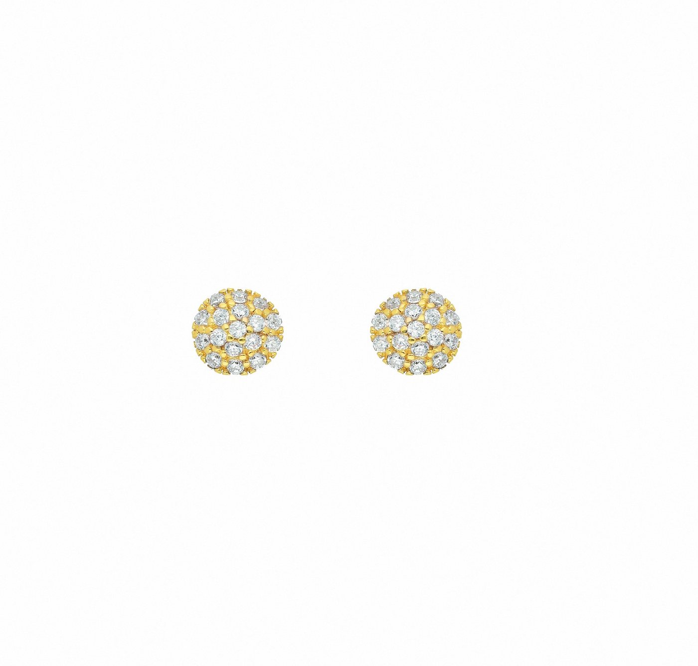 Adelia´s Paar Ohrhänger 1 Paar 585 Gold Ohrringe / Ohrstecker mit Zirkonia Ø 5,5 mm, mit Zirkonia Goldschmuck für Damen von Adelia´s