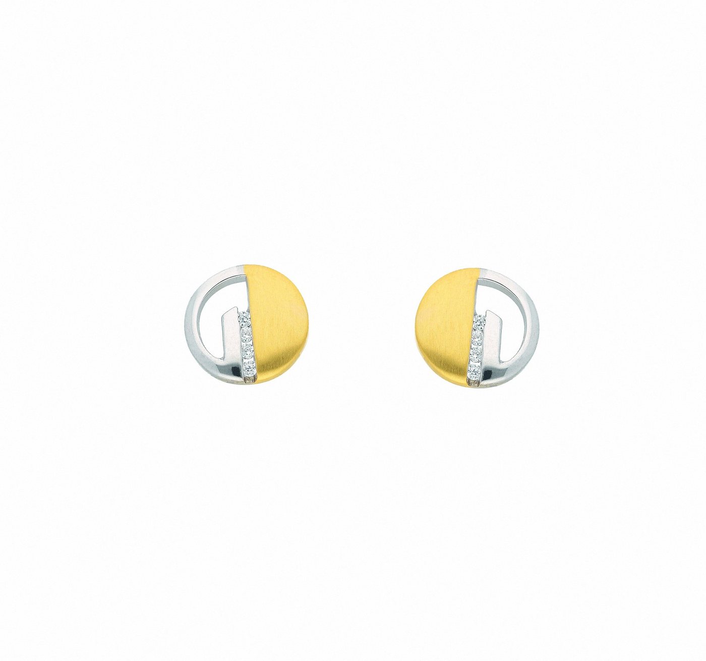 Adelia´s Paar Ohrhänger 1 Paar 585 Gold Ohrringe / Ohrstecker mit Zirkonia Ø 7,8 mm, mit Zirkonia Goldschmuck für Damen von Adelia´s