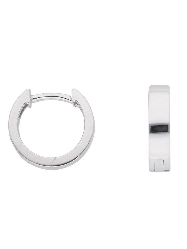 Adelia´s Paar Ohrhänger 1 Paar 585 Weißgold Ohrringe / Creolen Ø 11,7 mm, 585 Gold Weißgoldschmuck für Damen von Adelia´s