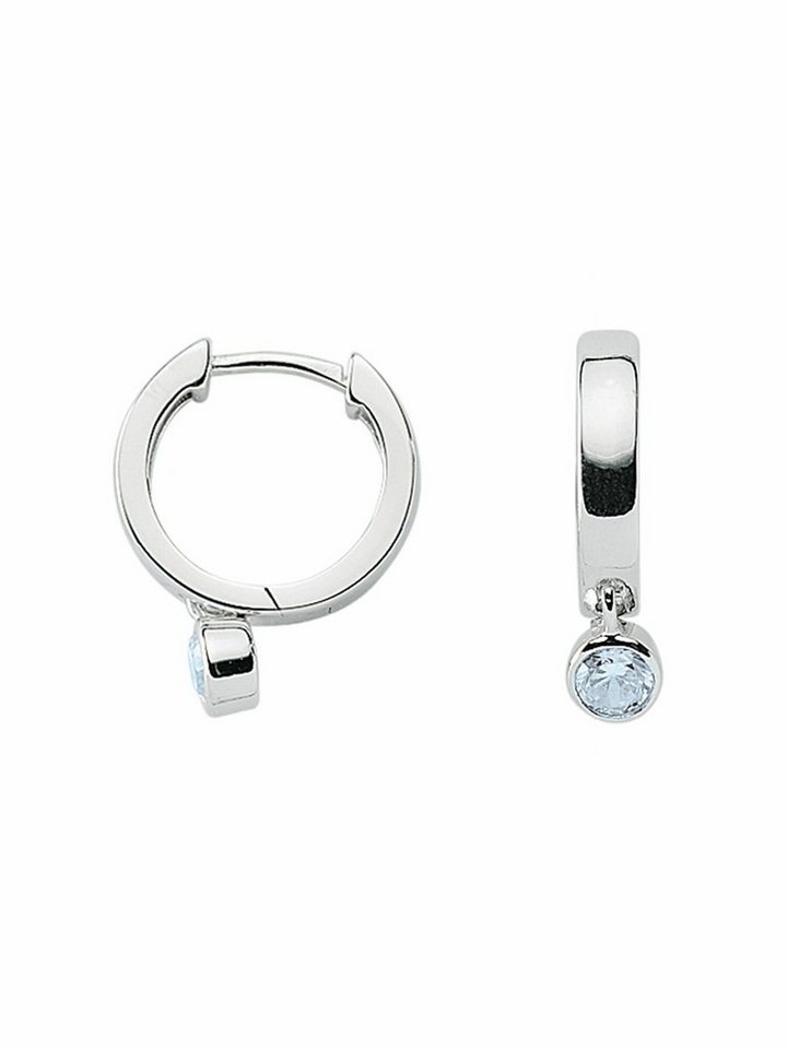 Adelia´s Paar Ohrhänger 1 Paar 925 Silber Ohrringe / Creolen mit Zirkonia Ø 14,7 mm, 925 Sterling Silber mit Zirkonia Silberschmuck für Damen von Adelia´s