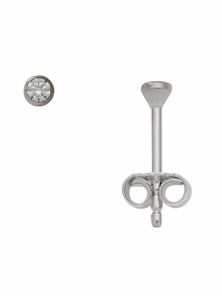 Adelia´s Paar Ohrhänger 1 Paar 925 Silber Ohrringe / Ohrstecker mit Zirkonia Ø 2 mm, 925 Sterling Silber mit Zirkonia Silberschmuck für Damen von Adelia´s