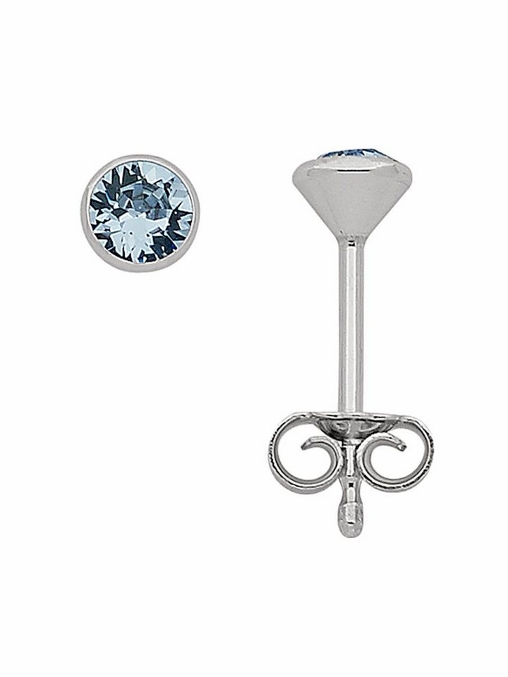 Adelia´s Paar Ohrhänger 1 Paar 925 Silber Ohrringe / Ohrstecker mit Zirkonia Ø 3 mm, 925 Sterling Silber mit Zirkonia Silberschmuck für Damen von Adelia´s