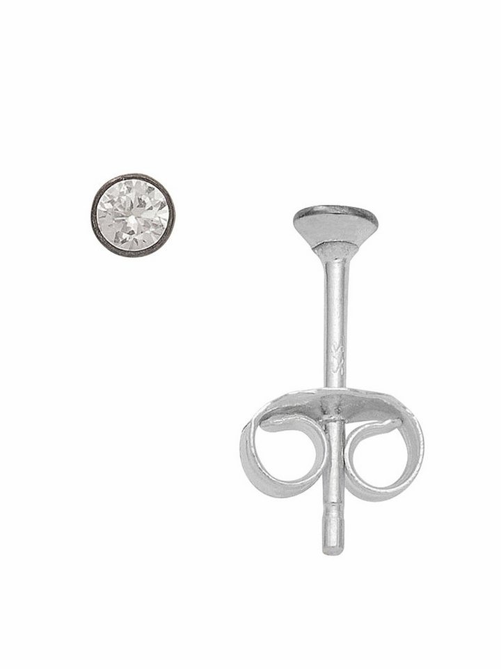 Adelia´s Paar Ohrhänger 1 Paar 925 Silber Ohrringe / Ohrstecker mit Zirkonia Ø 3 mm, 925 Sterling Silber mit Zirkonia Silberschmuck für Damen von Adelia´s