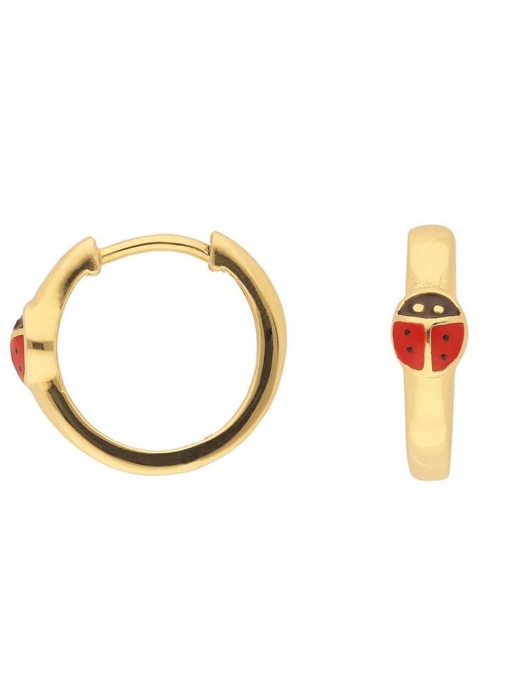 Adelia´s Paar Ohrhänger 333 Gold Ohrringe Creolen Marienkäfer Ø 14,1 mm, Goldschmuck für Damen von Adelia´s